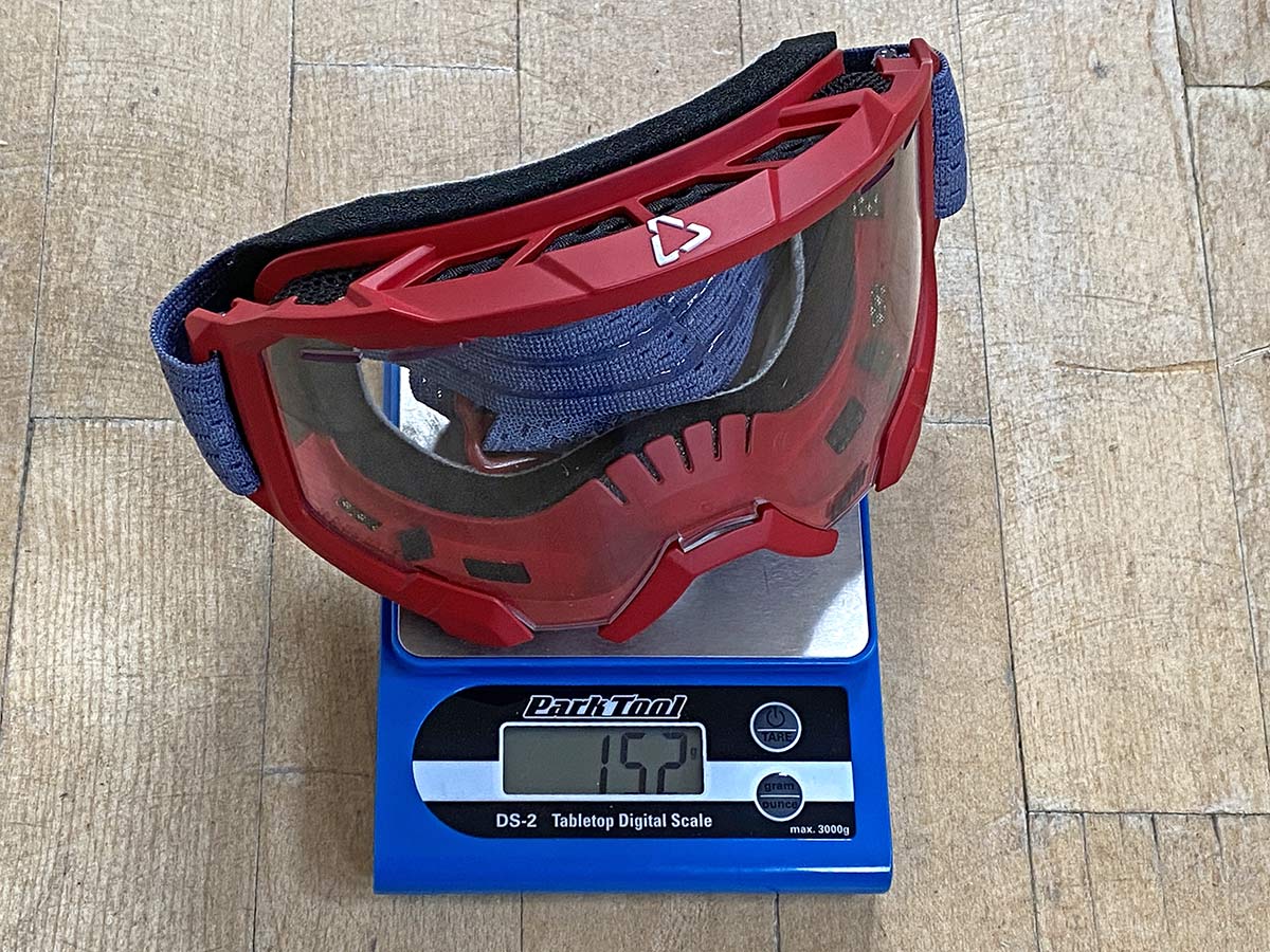 Leatt Velocity 4.0 MTB goggles, 152g actual weight