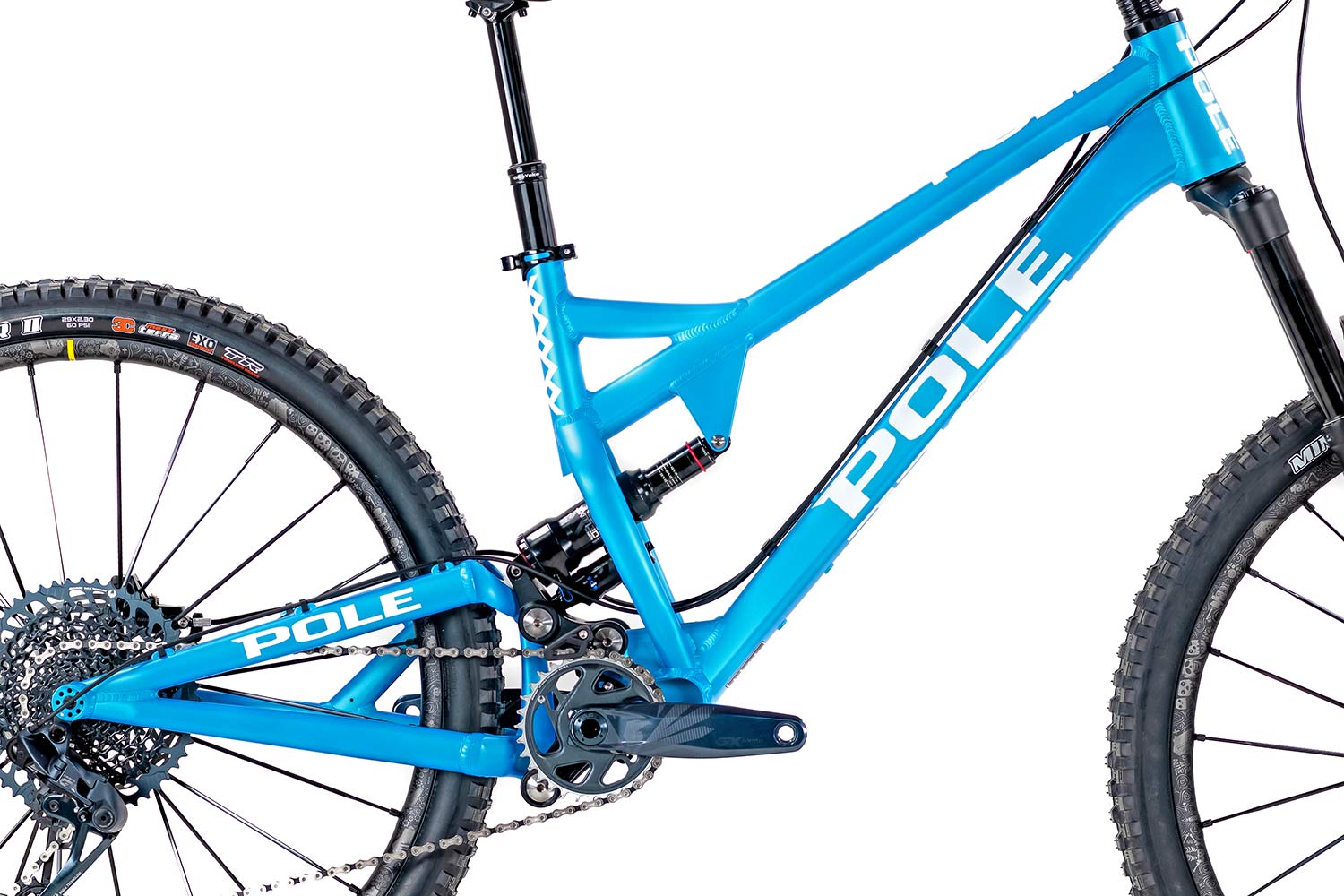 Pole Evolink 140 v1.4 all-mountain bike, updated progressive 29er trail enduro MTB, frame detail