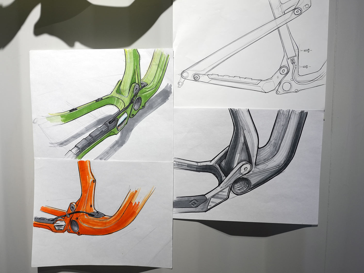 bicycle concept drawings for road and gravel bikes and mountain bikes from fezzari