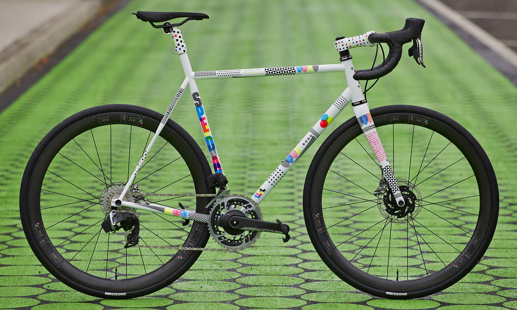 2021-2022 Speedvagen Surprise Me series, full-custom Vanilla workshop road bike with surprise paintjob inspired by printers proofs, The Painters Proof CMYK edition complete