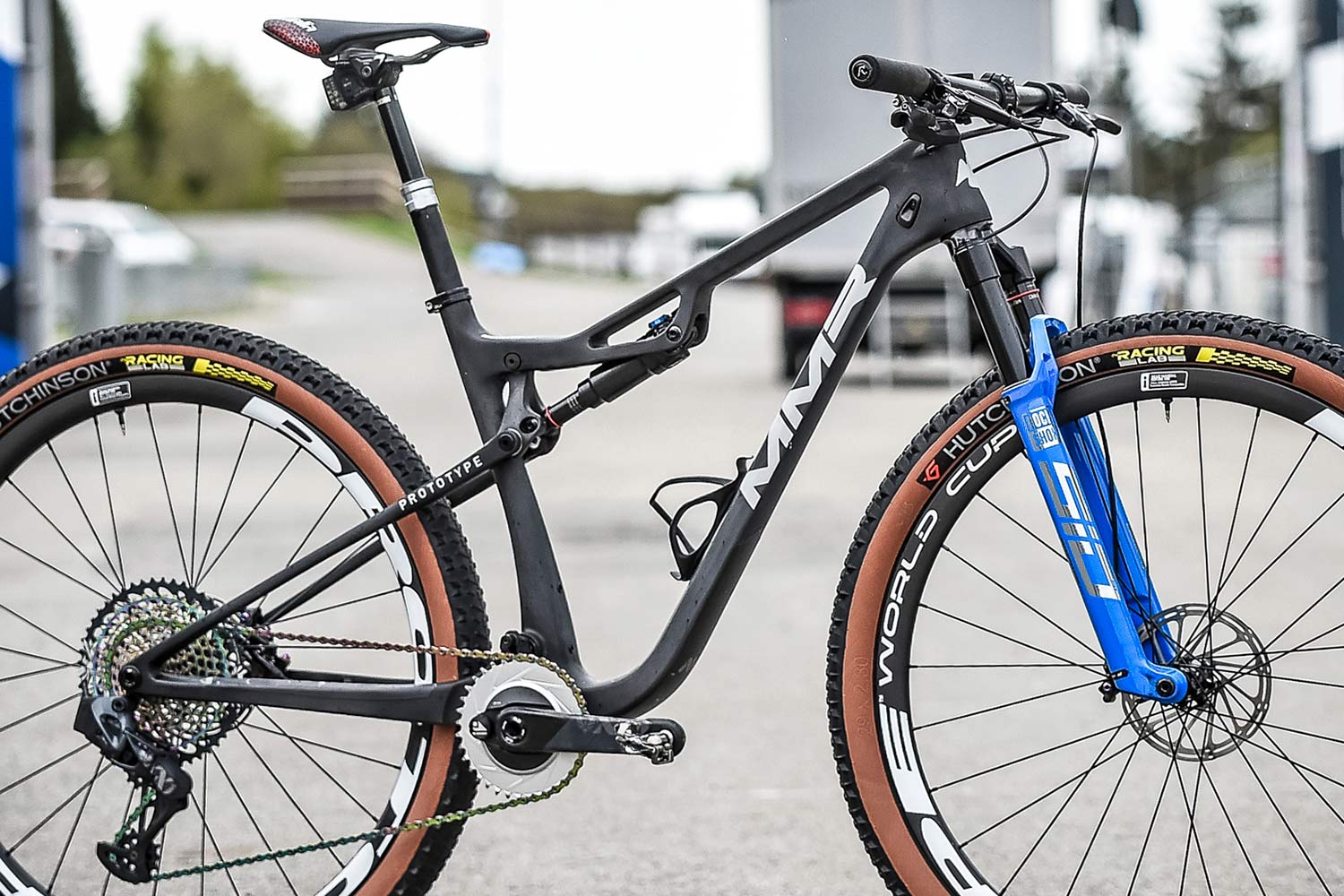 2021 MMR Kenta 29 prototype XC race bike, 100mm full-suspension carbon cross-country mountain bike, detail