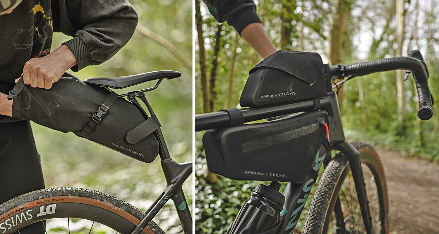 Apidura x Canyon Grizzly off-road adventure bikepacking bags for Grizl gravel bike, details