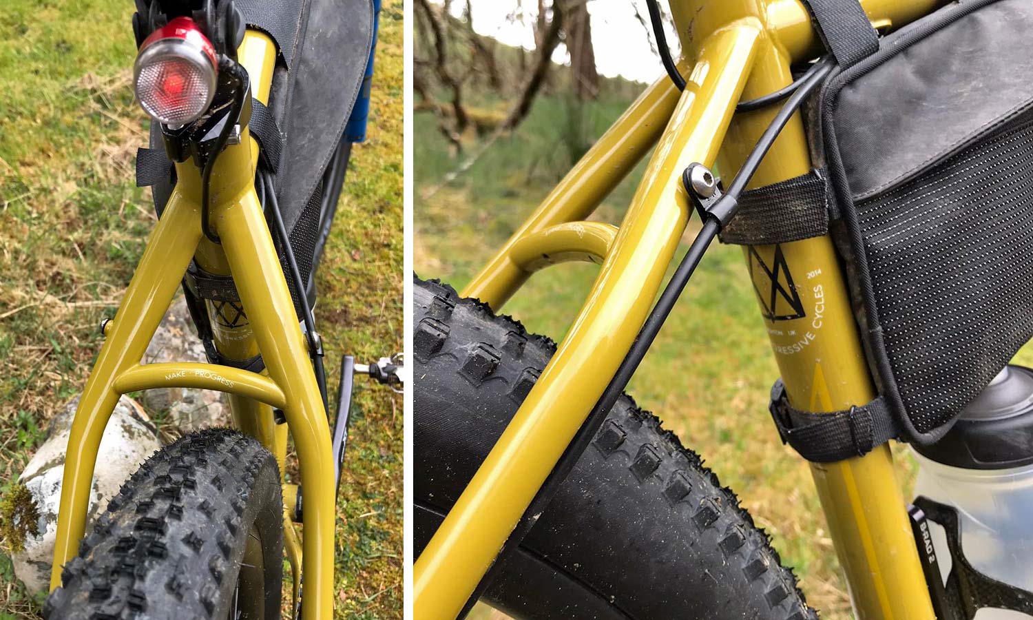 Mason RAW steel bikepacking mountain bike hardtail prototype UK-made, Josh Ibbett HT550 tire clearance