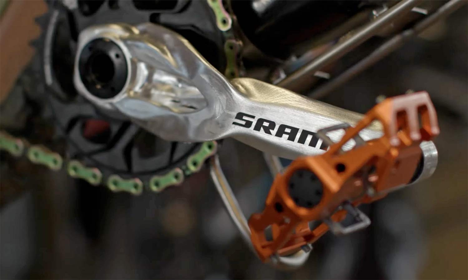 SRAM Autodesk Ai generative design prototype MTB cranks, machine-learning artificial intelligence development, CNC-machined cranks