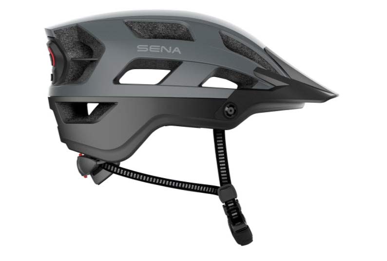 sena mountain bike helmet with bluetooth wireless communication and walkie talkie