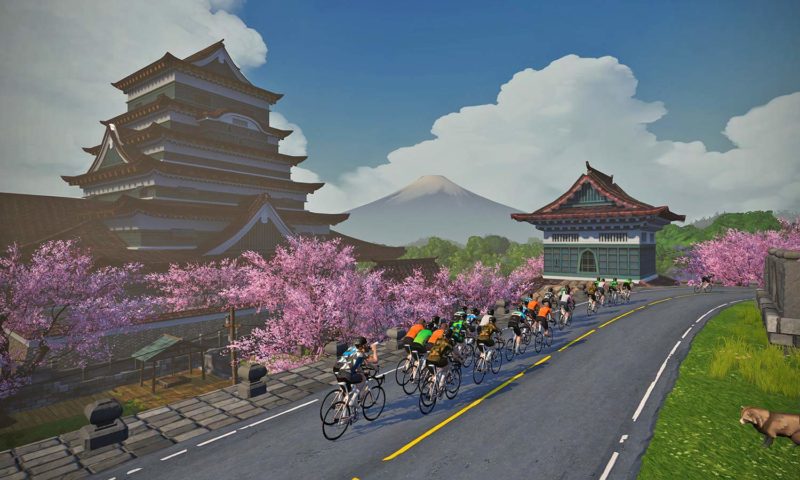 Zwift new Japanese-inspired Makuri Islands virtual fantasy world, indoor training on Yumezi map on and off-road