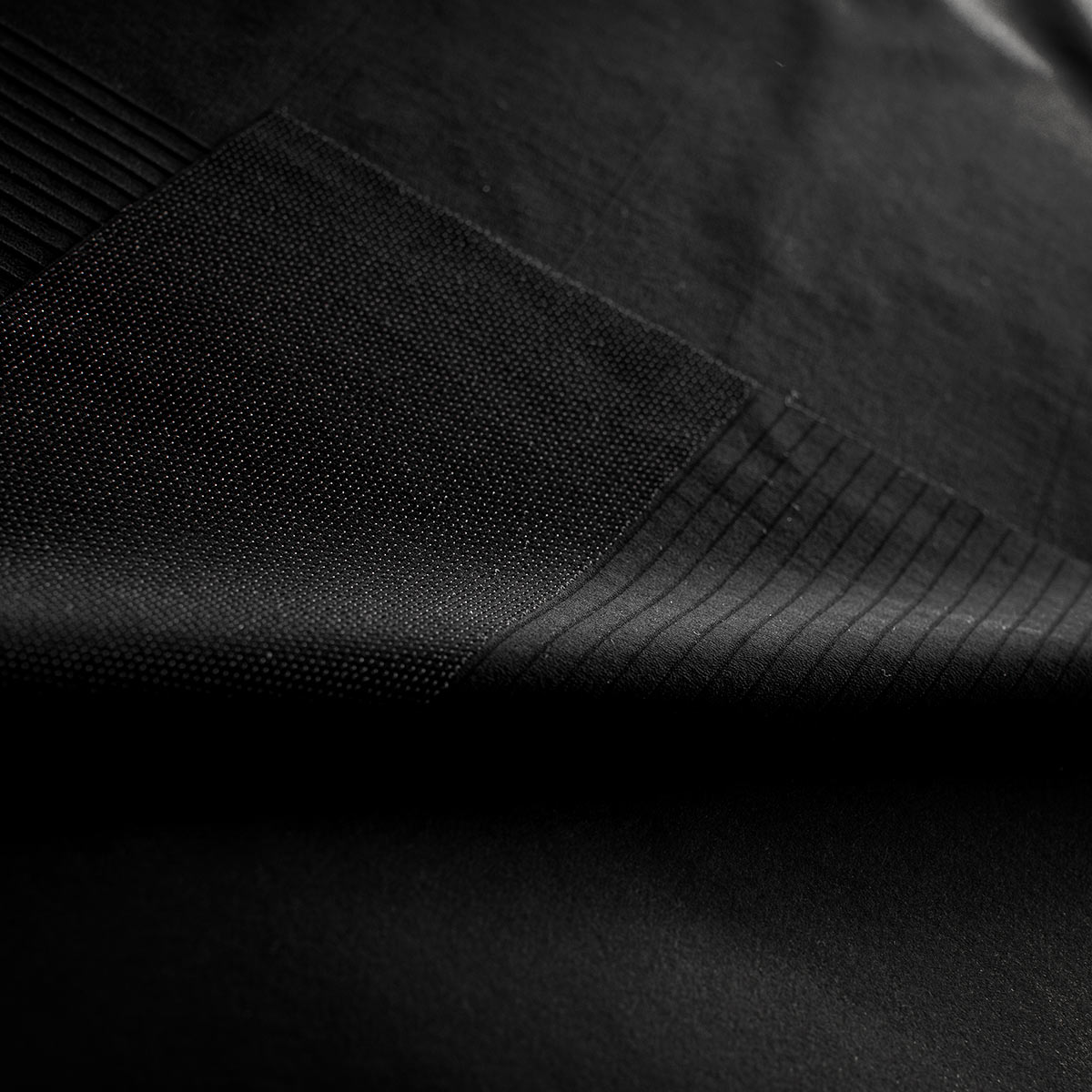 closeup of fabric panels and parts for new 2021 castelli premio black cycling shorts
