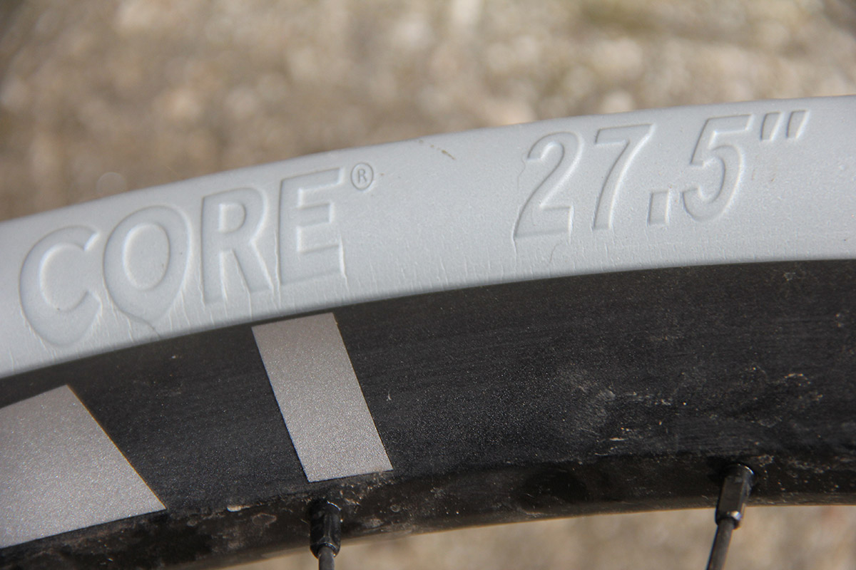 cushcore pro 27.5" tire insert on nukeproof alloy rim enduro setup