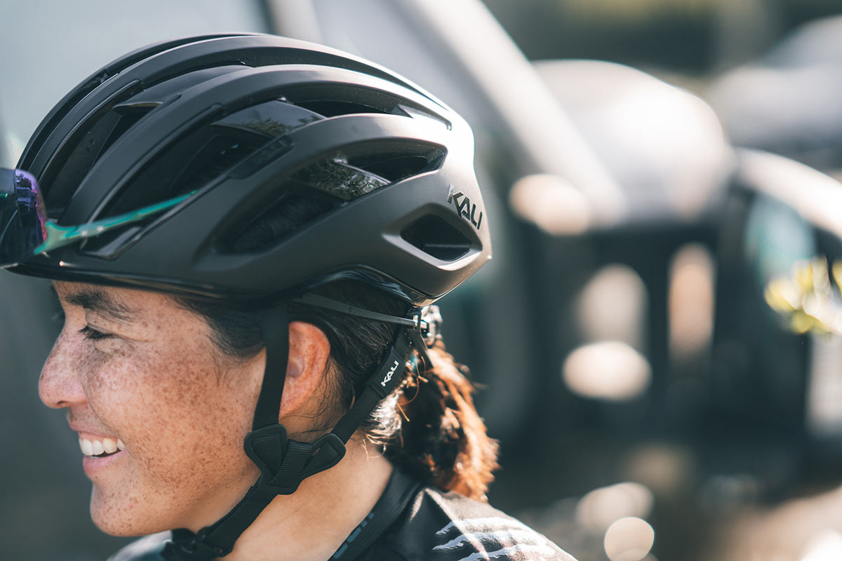 kali grit road and gravel bike helmet shown from side
