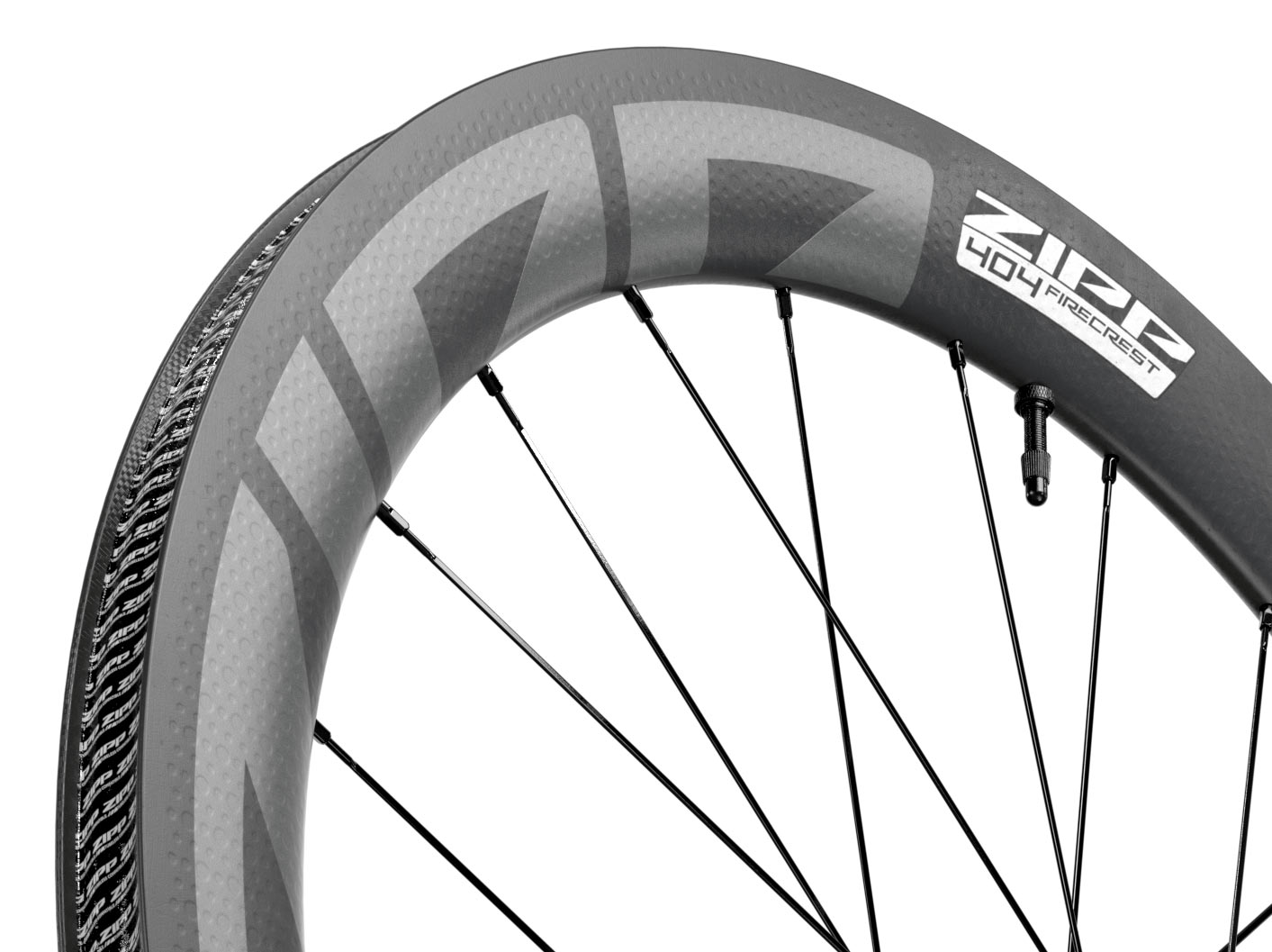 2022 zipp 404 firecrest tubeless ready disc brake road bike wheels closeup rim detail