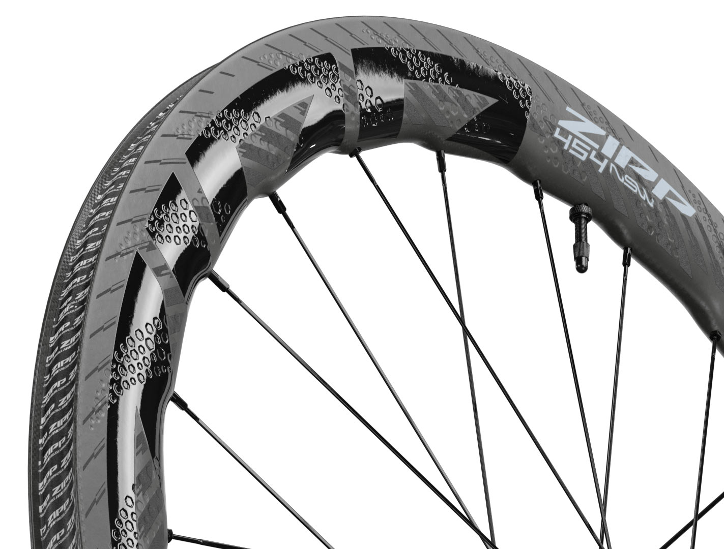 2022 zipp 454 NSW tubeless disc brake road bike wheels closeup detail of dimples