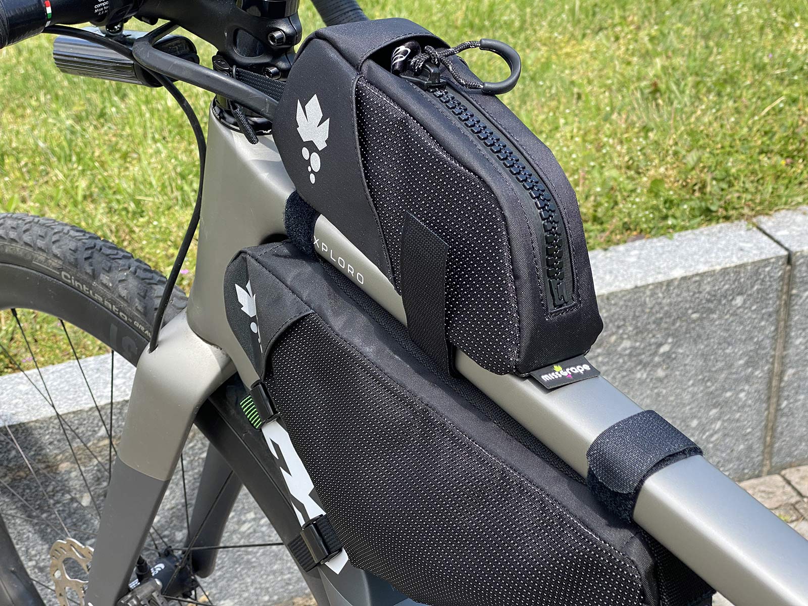 Miss Grape Road Collection packs, light made-in Italy bikepacking bags for fast gravel & road bikes, detail