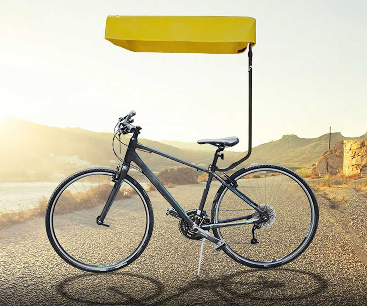 bicycle sun shade yellow canopy