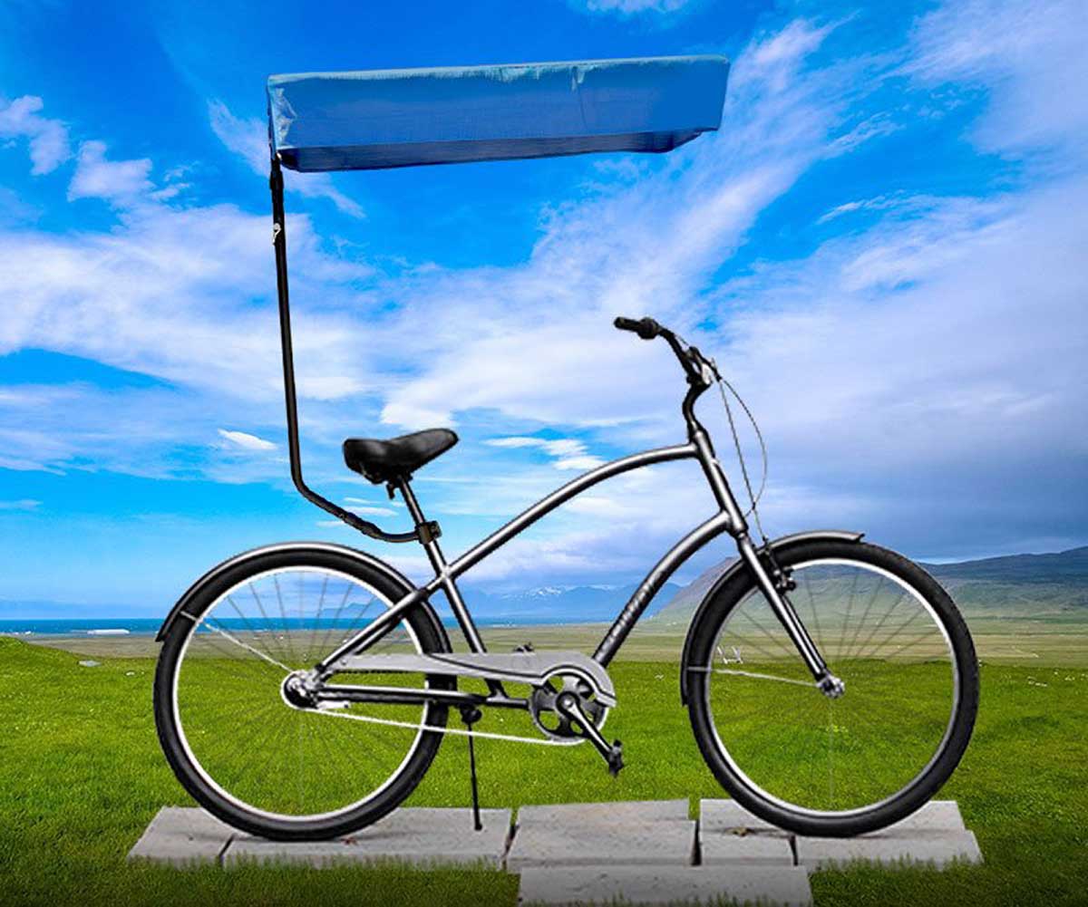 bicycle sun shade blue canopy