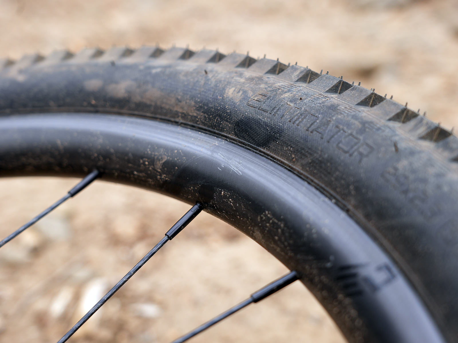 closeup detail of Gulo Composites carbon fiber mountain bike rim