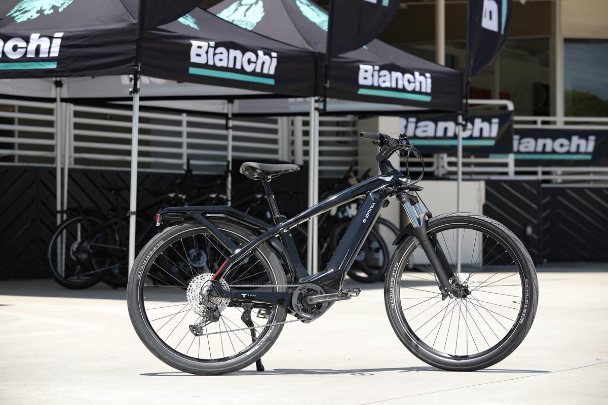 Bianchi e-bike outside