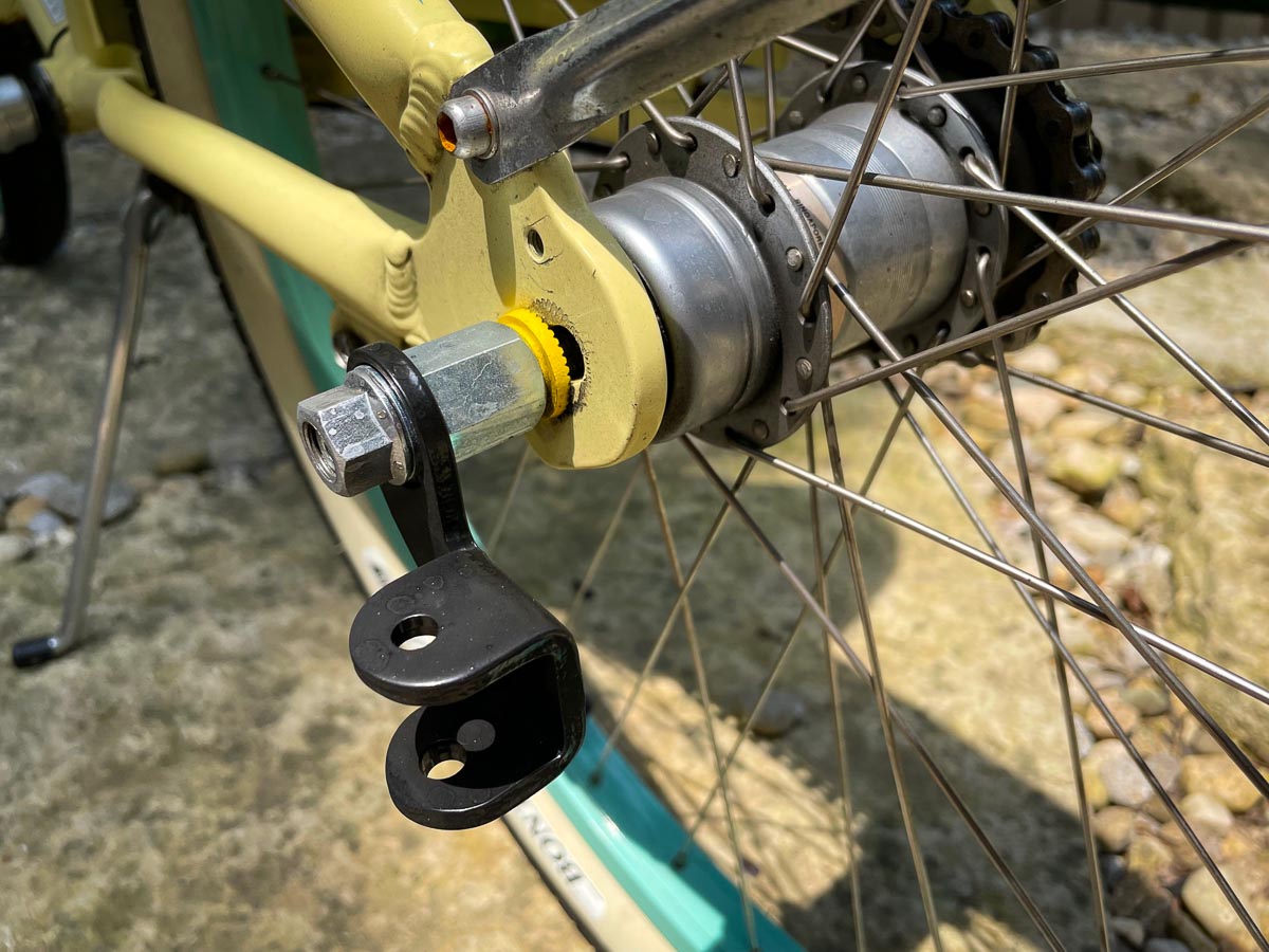 hitch adapter for geared hub with child trailer