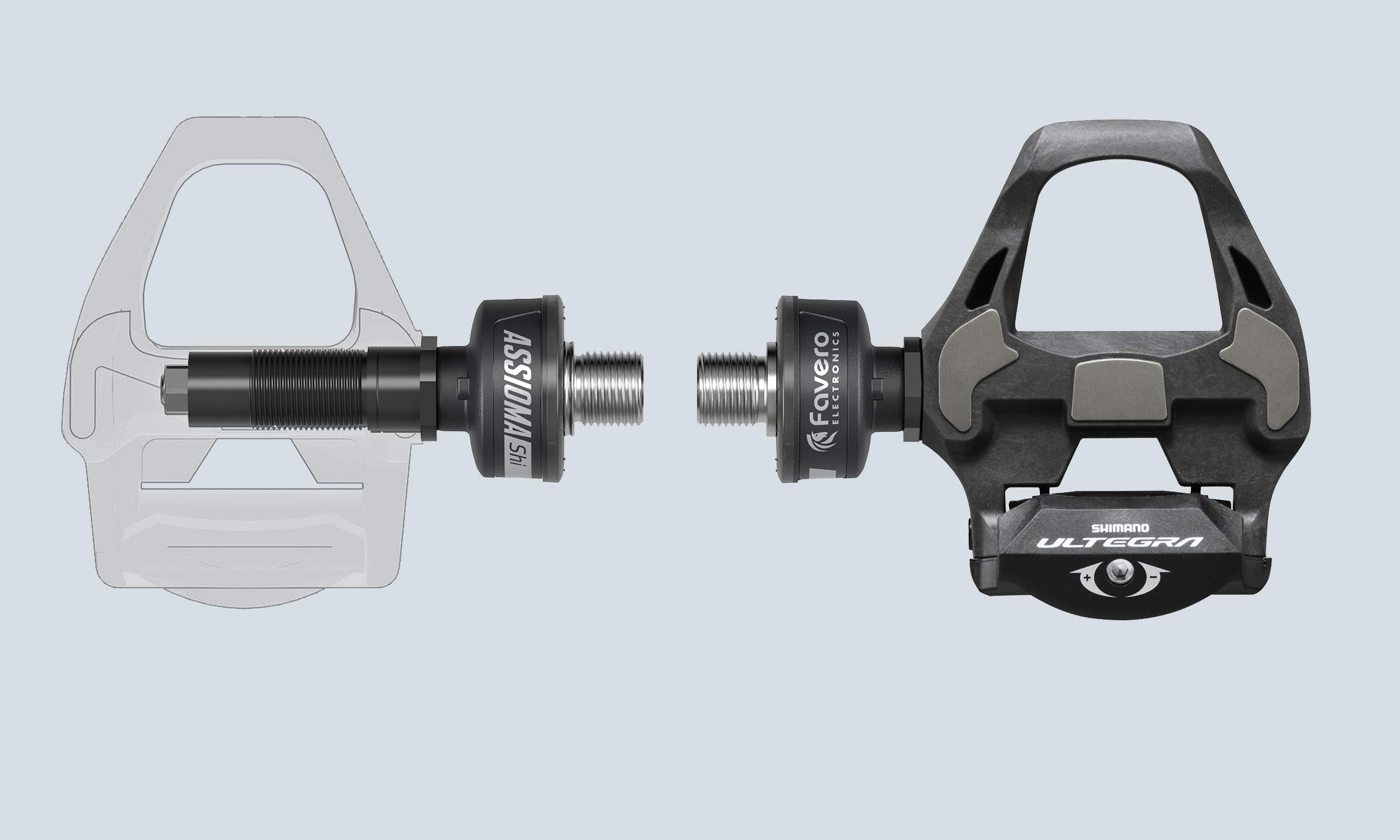 Favero Assioma DUO-Shi Shimano SPD-SL compatible road power meter pedal spindle kit, composite