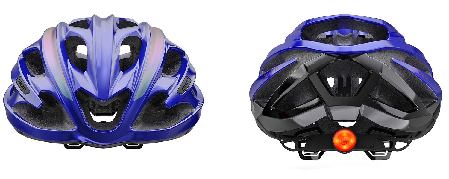 Limar Ultralight Evo super lightweight road bike helmet, front & rear views