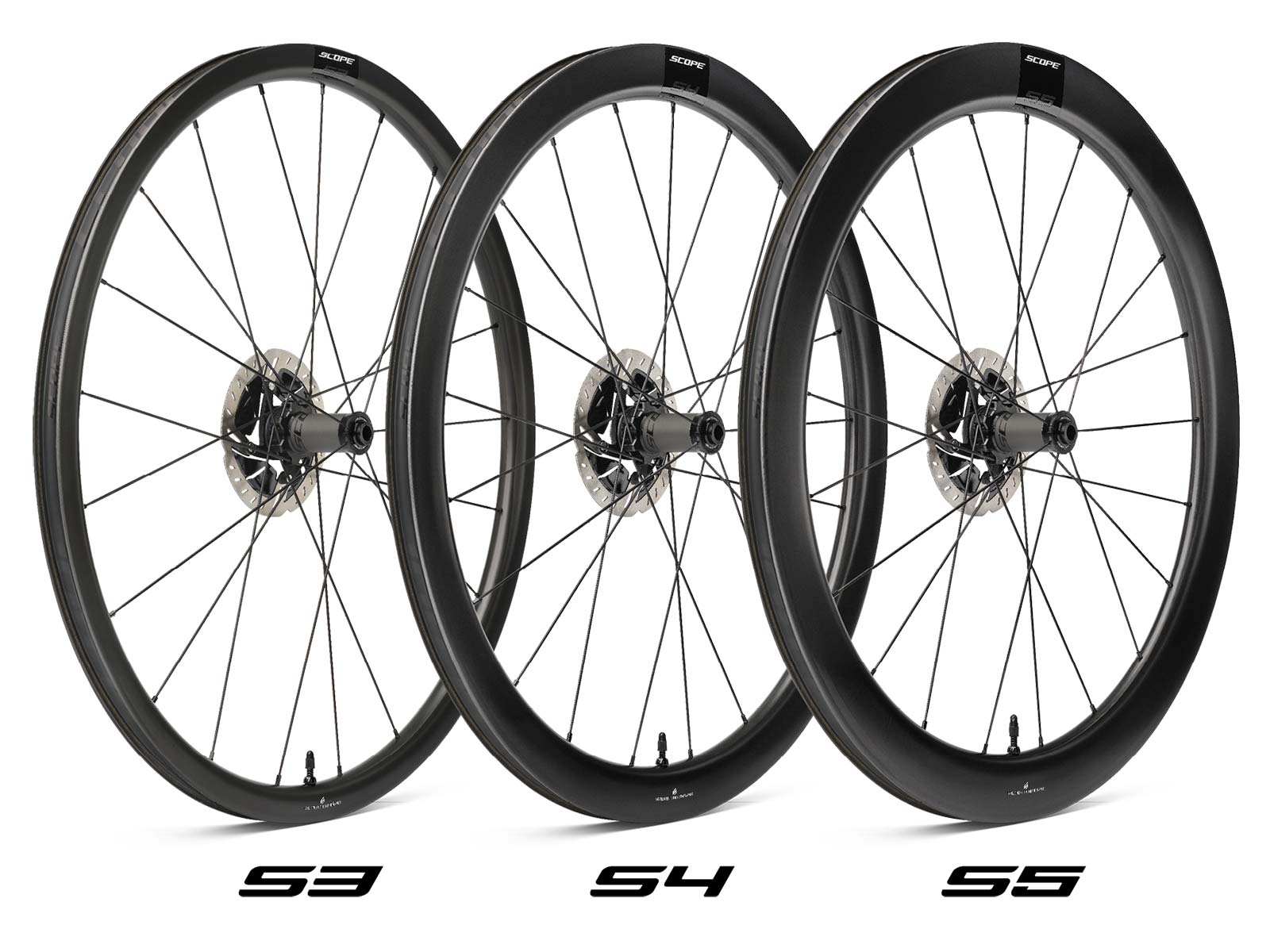 Scope Sport affordable carbon tubeless road wheels, 998€ for rim or disc brakes, 3 depths