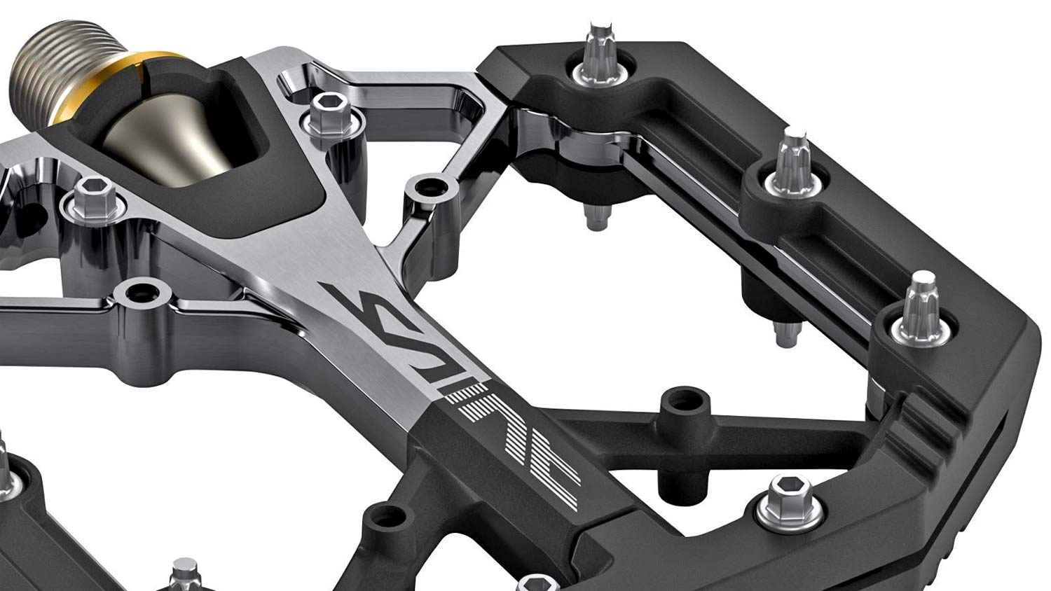 Shimano lightweight Saint gravity enduro freeride DH mountain bike platform pedals, M829 detail