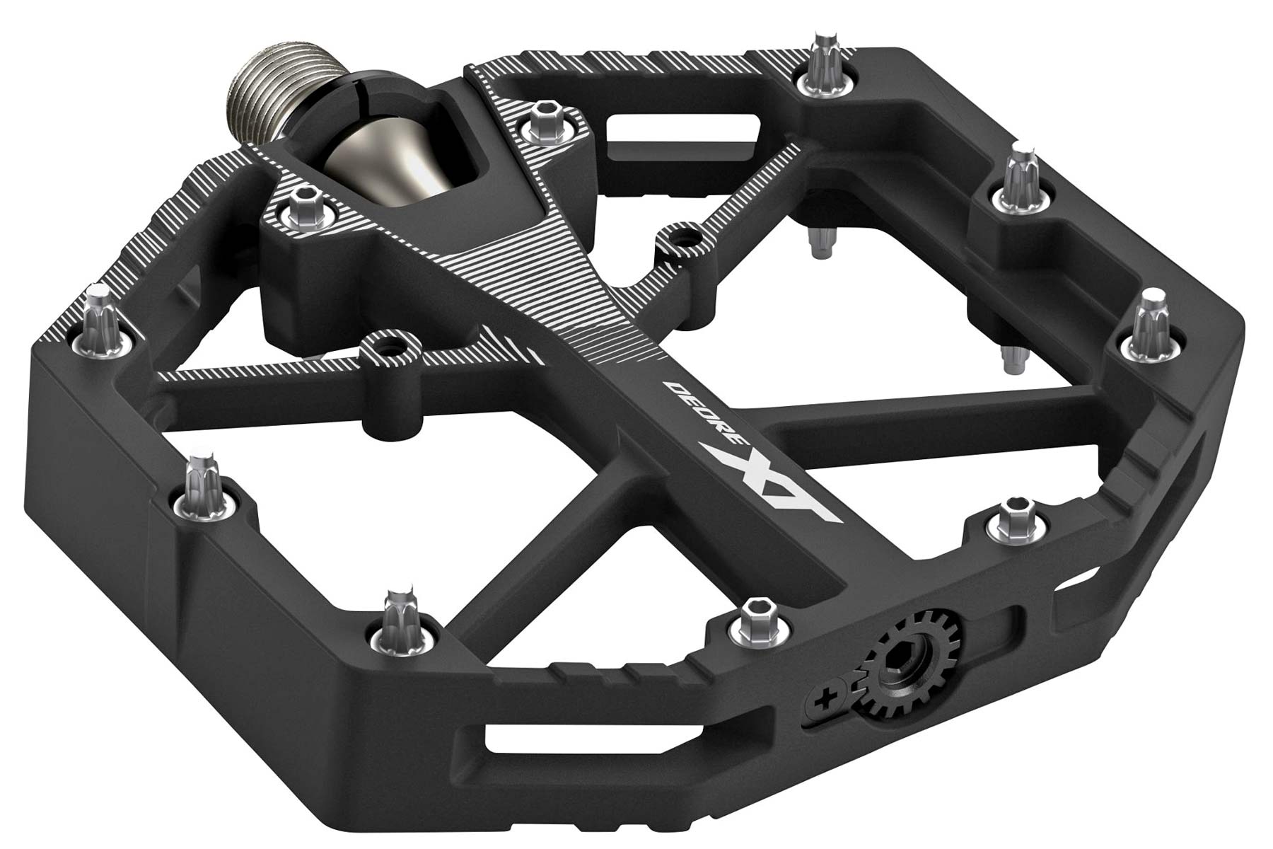 Shimano lightweight XT gravity enduro freeride DH mountain bike platform pedals, PD-M8141 angled