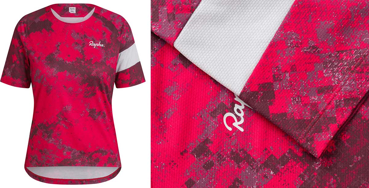 womnes rapha mtb jerseys short sleeve tshirt pink digital woodland limited edition