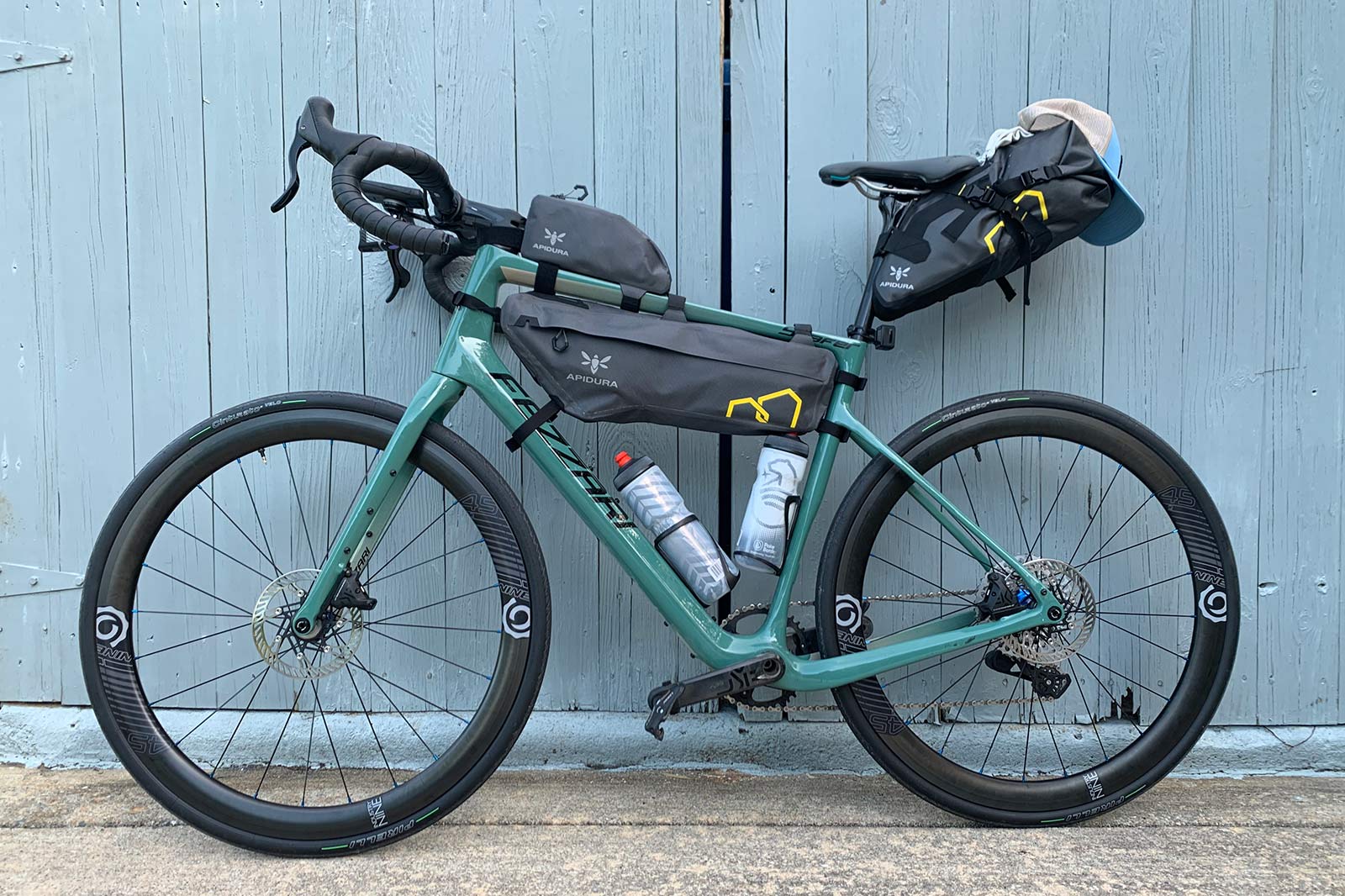 apidura expedition bikepacking bags installed on a gravel bike