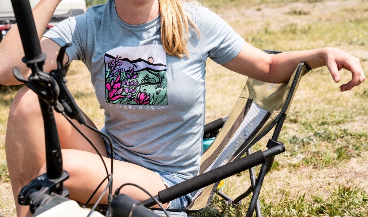 katie lo x club ride collection gray t-shirt