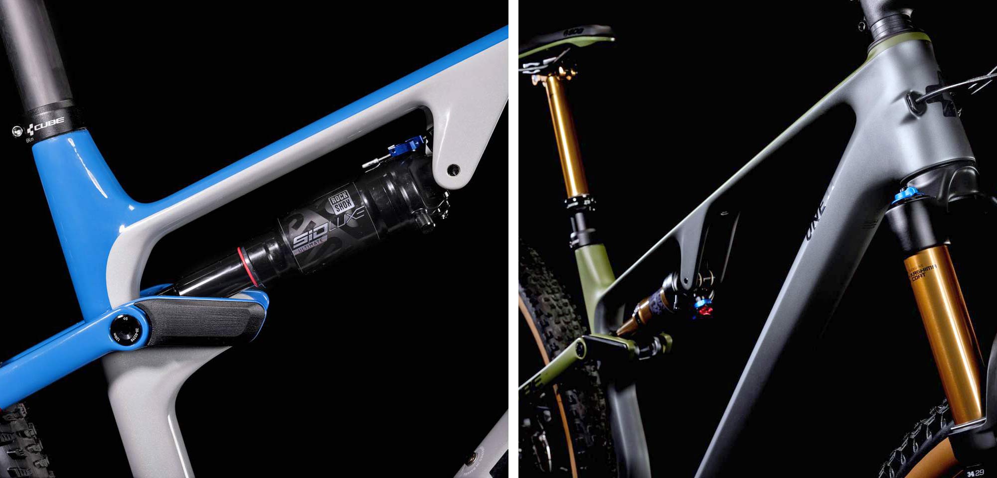 All-new 2022 Cube AMS lightweight C:68X carbon XC Marathon Trail mountain bikes, shock details