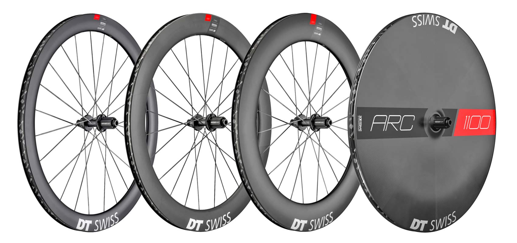 DT Swiss ARC 1100 Dicut Disc aero rear wheel, lightweight tubeless carbon time trial TT triathlon disc brake wheel, ARC family