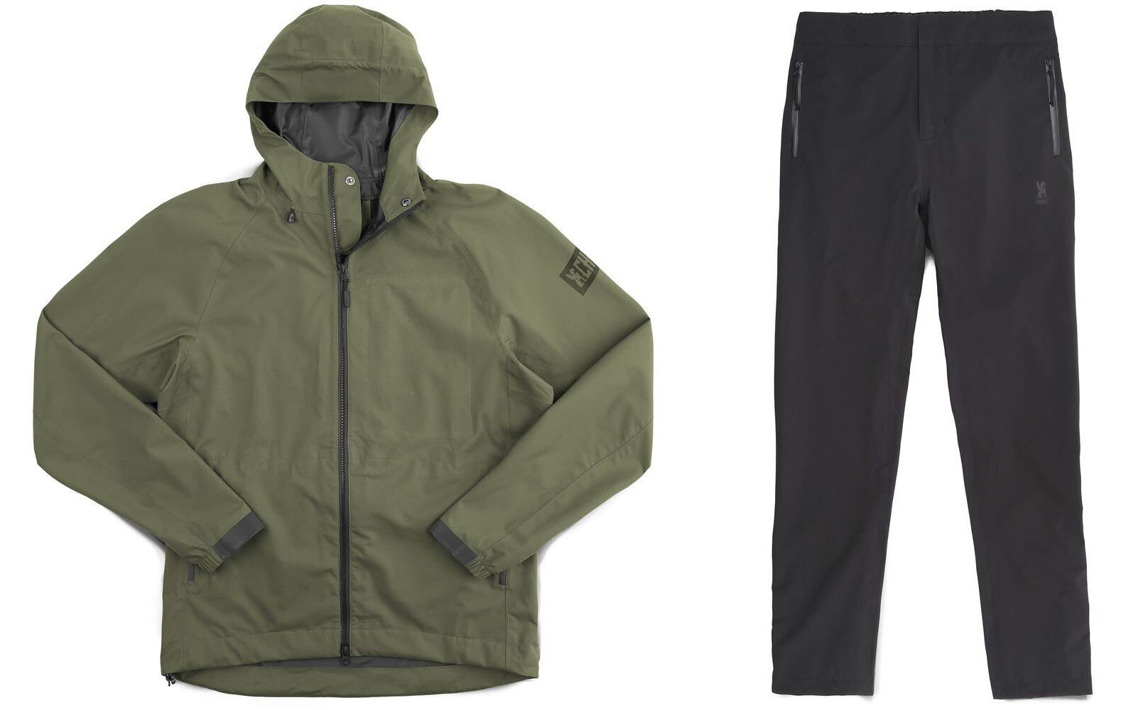 Chrome Industries storm rain pants and jacket for commuter cyclists