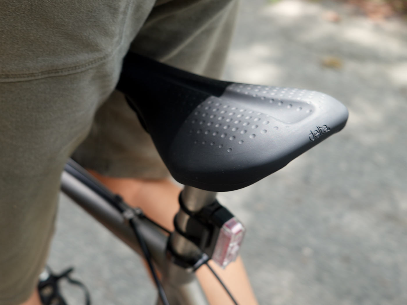 delta hex air silicone gel saddle cover on a bicycle