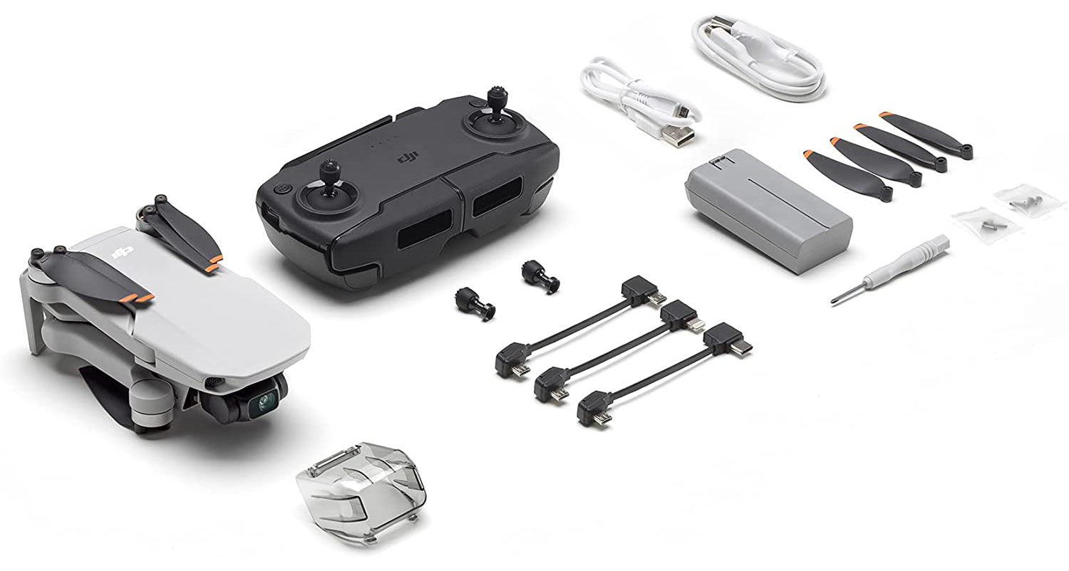 dji mini se drone box contents show what is included