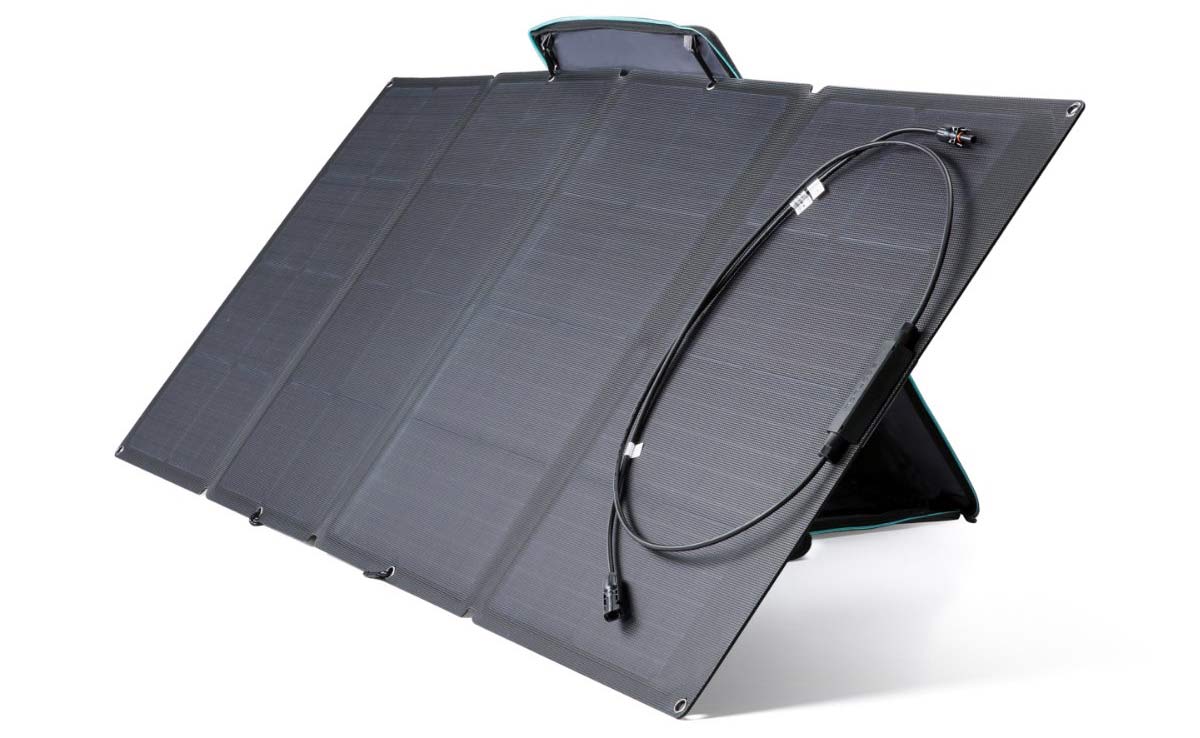 ecoflow 160w solar panels for camper van battery recharging and off grid power supplies