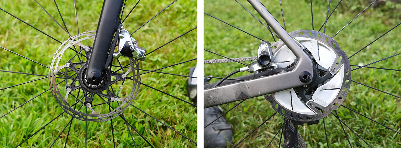 disc brakes closeup details on jeremiah bishop's gravel race bike