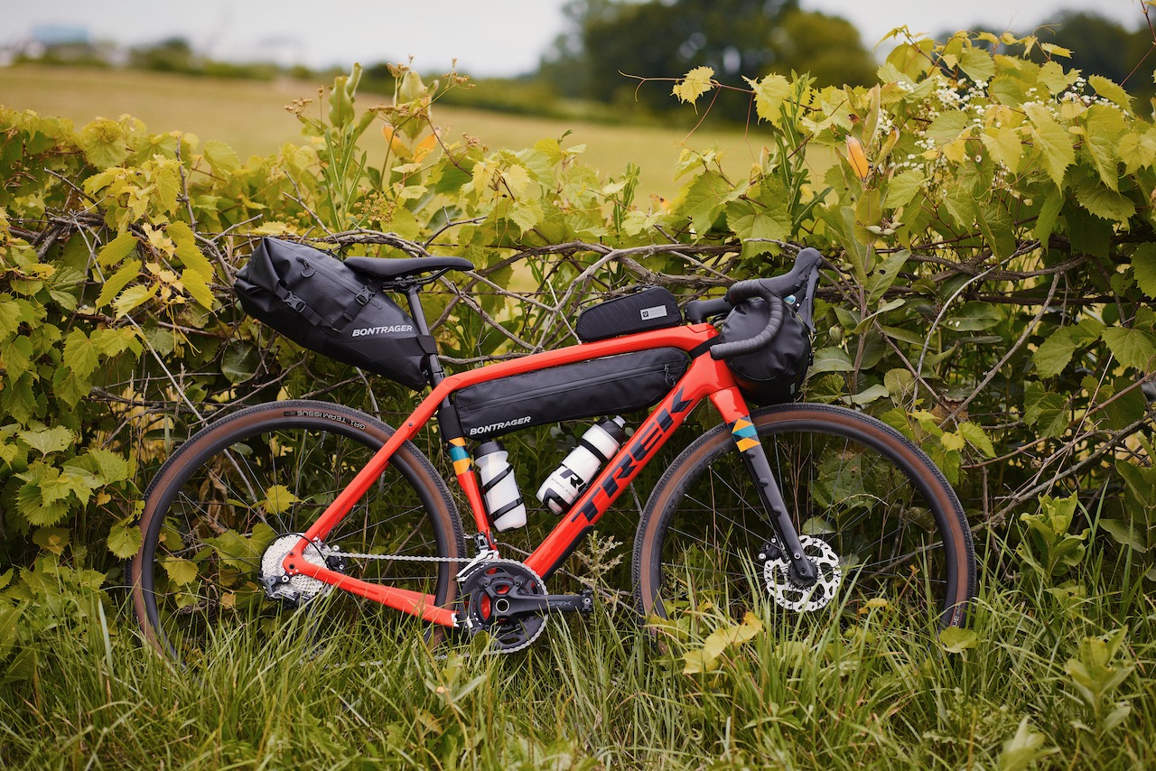 Bontrager Adventure bag packed bike in the wild