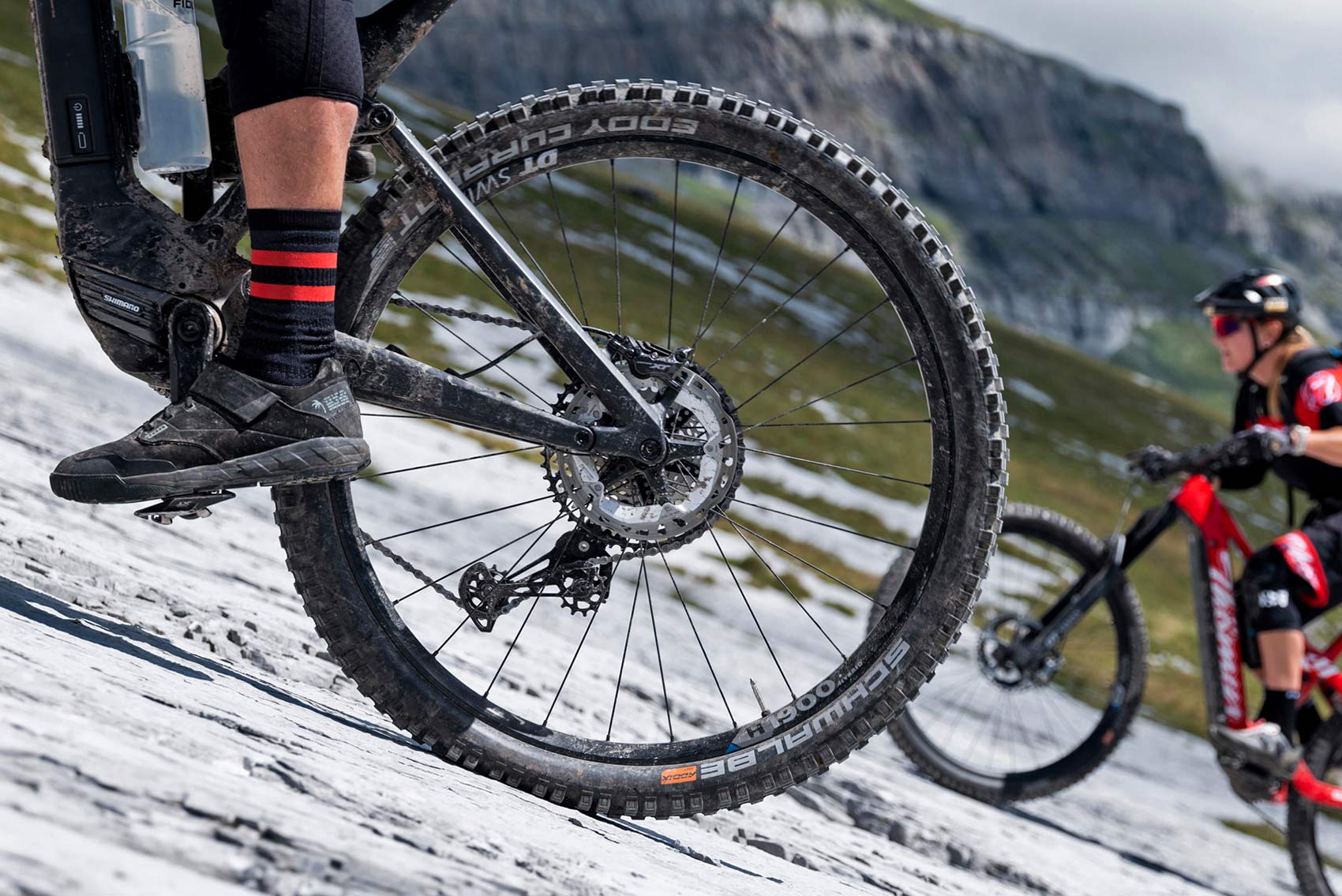 DT Swiss Hybrid 2 eMTB wheels, heavy-duty stronger e-bike hubs spokes wheels, detail photo by Gaudenz Danuser