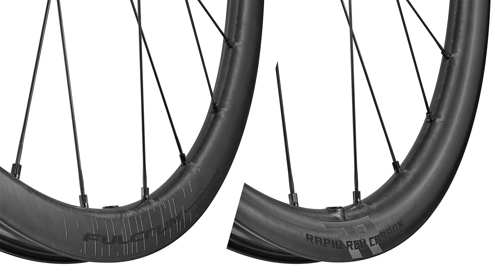 Fulcrum Rapid Red Carbon lightweight asymmetric tubeless gravel bike wheels, asymmetric rims