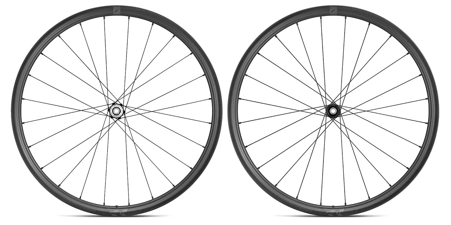 Fulcrum Rapid Red Carbon lightweight asymmetric tubeless gravel bike wheels, pair