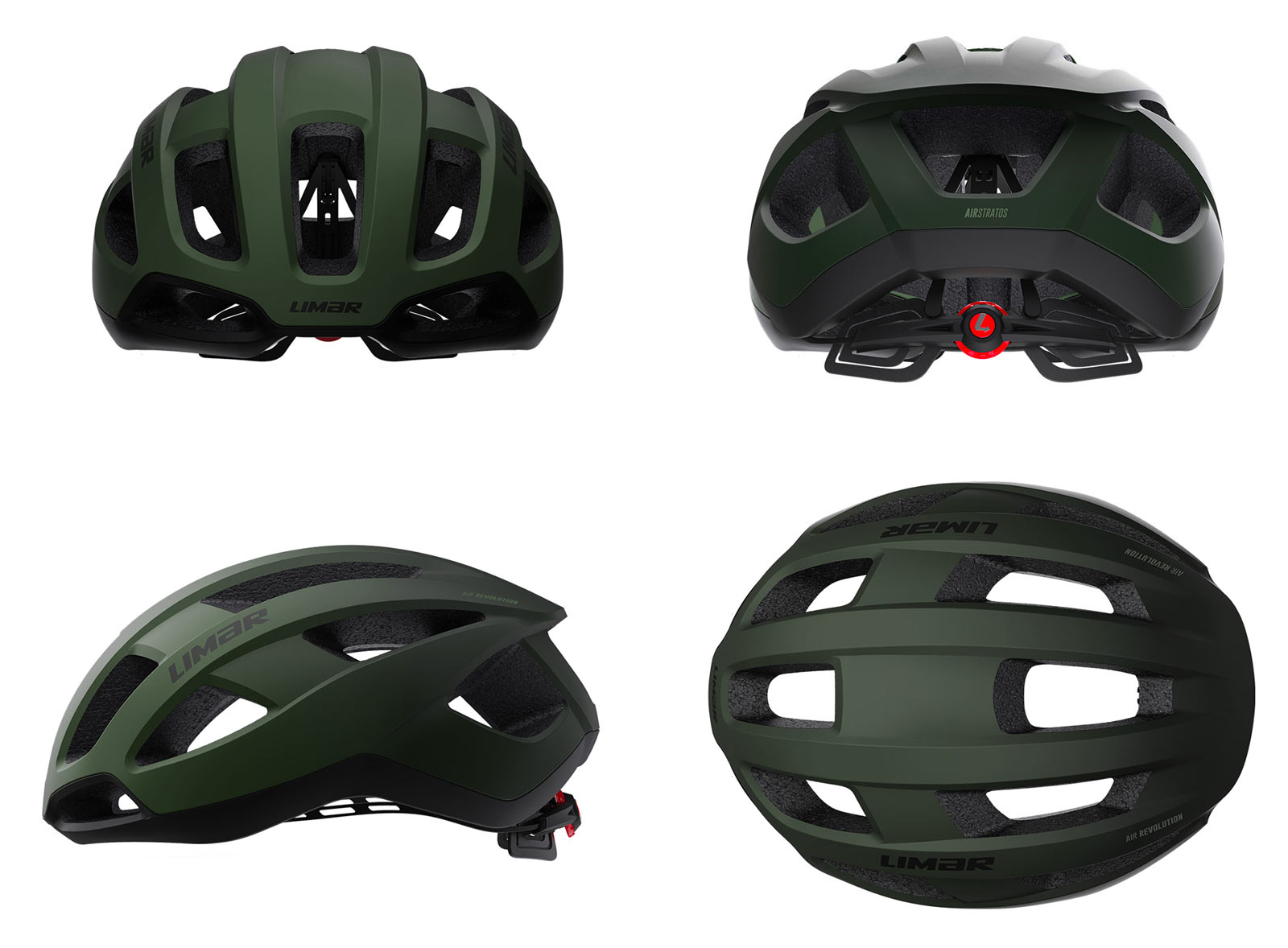 limar air stratos road and gravel bike helmet shown from all sides
