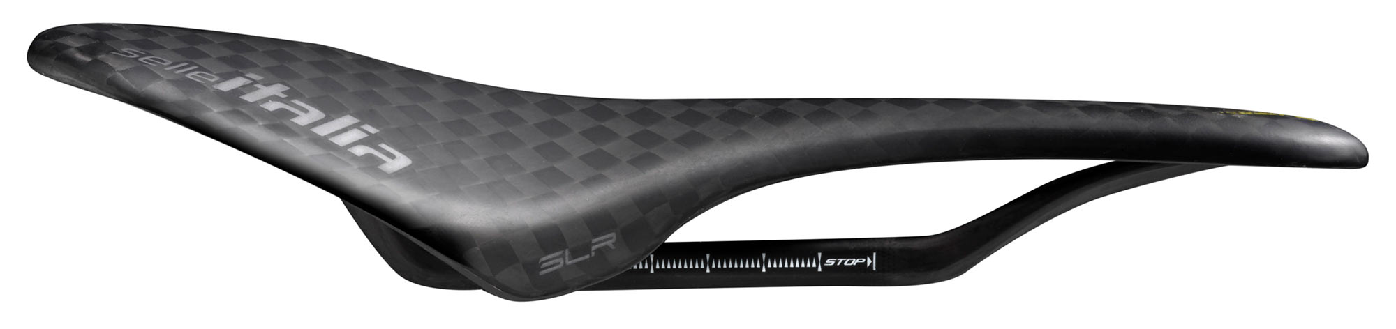 full carbon fiber selle italia slr boost tekno super flow road bike saddle shown from side