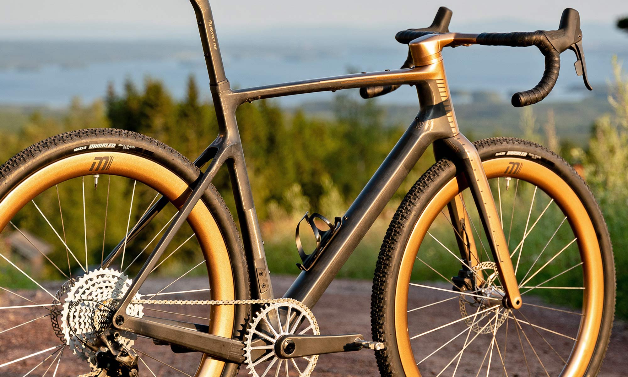 custom Scott Addict Gravel Tuned Dangerholm edition lightweight carbon prototype gravel bike project, angled detail