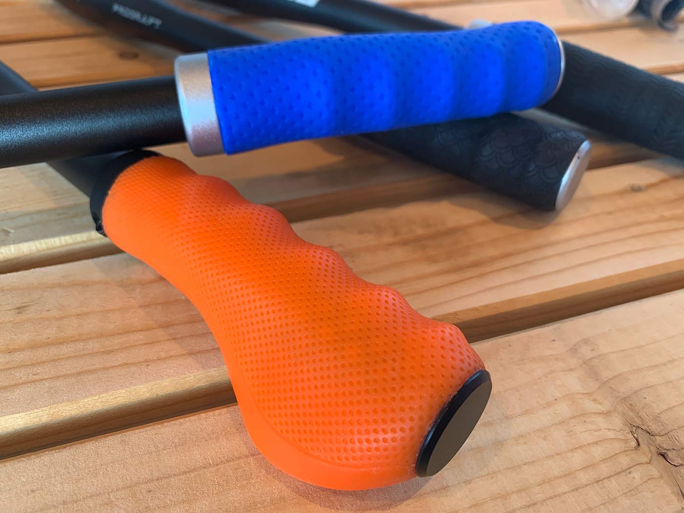 custom molded bicycle grips closeup details