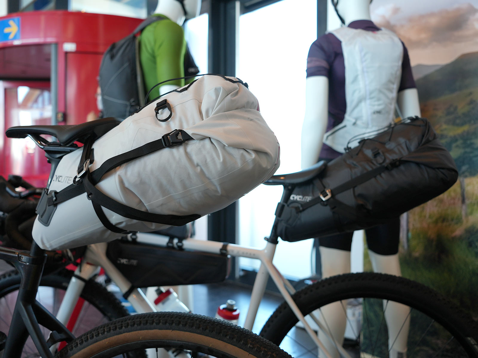 cyclite ultralight frame bags for bikepacking shown on a gravel touring bicycle