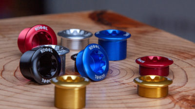 Kogel Shimano preload bolts add a hit of color to your cranks