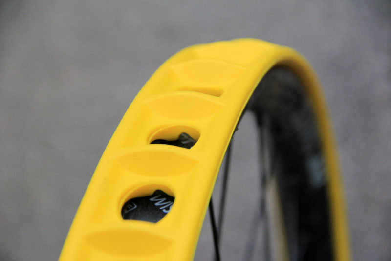 rockstop mtb tire insert review mounted to rim
