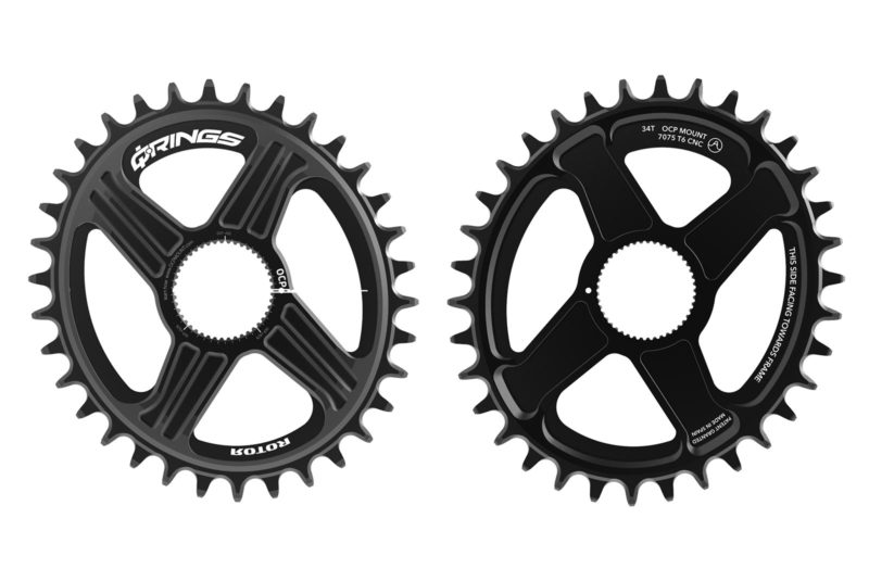 Rotor oval mountain bike chainrings with universal tooth profile to work with sram and shimano 12-speed chains