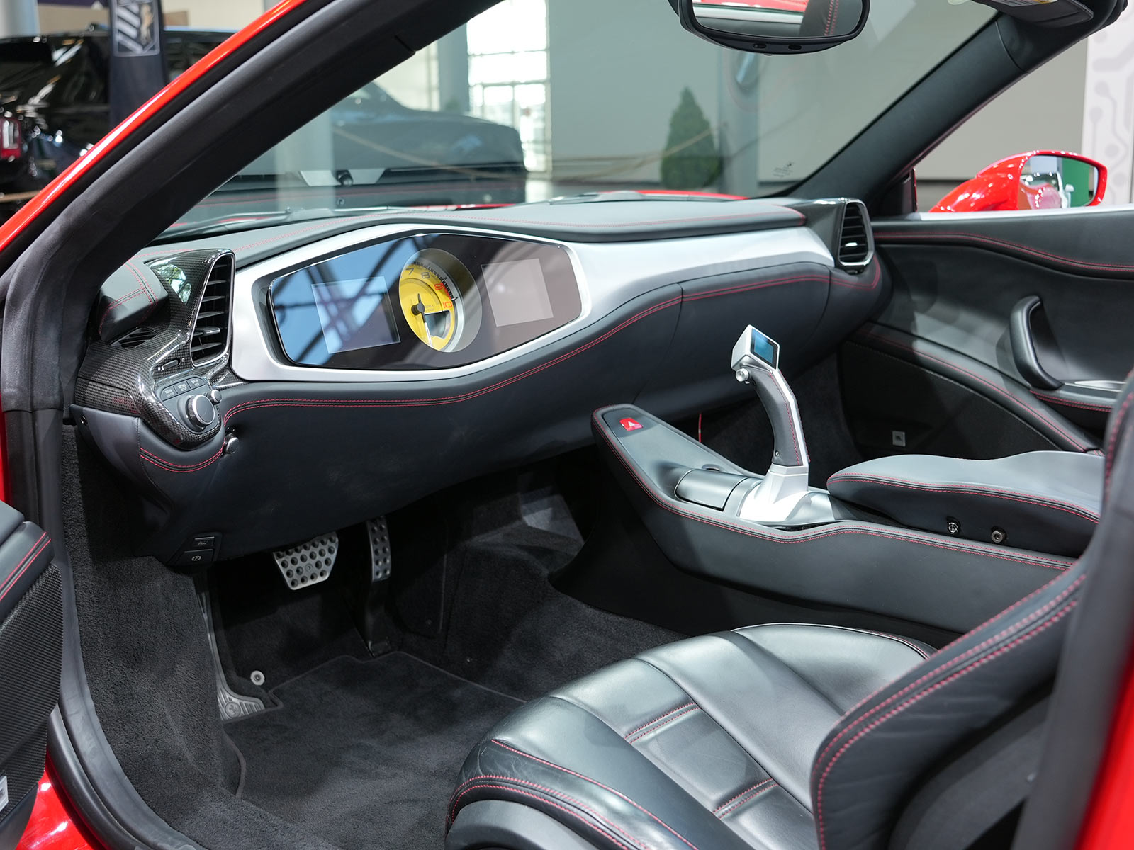 interior of autonomous driving ferrari