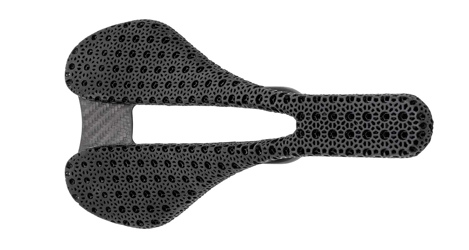 Bjorn Cycles Setka ultralight carbon 3D-printed padded saddle 135g, top
